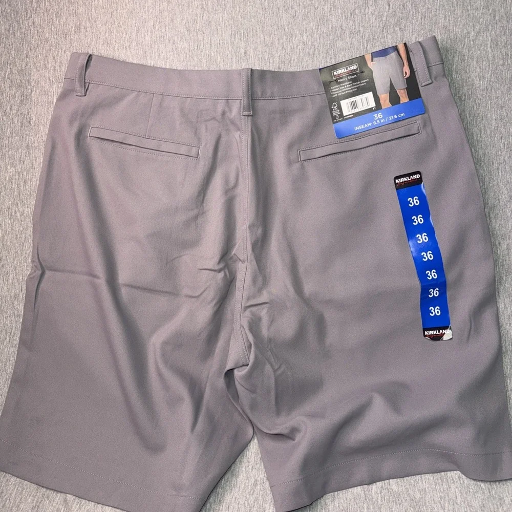 Kirkland Signature Men's Performance Shorts Gray Size 36 NWT Stretch Golf Casual